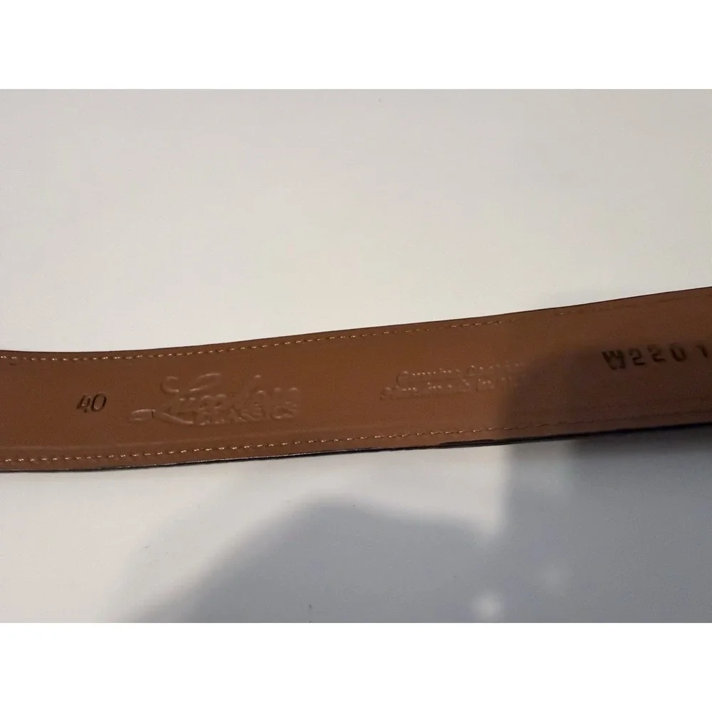 Lucchese Classics Black Cherry Goat Leather Belt w/ Ranger Buckle Set 40 W2201